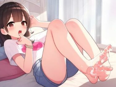 [素人フルムービー]舌たらずな女の子で足コキ〜身体にぶっかけ〜